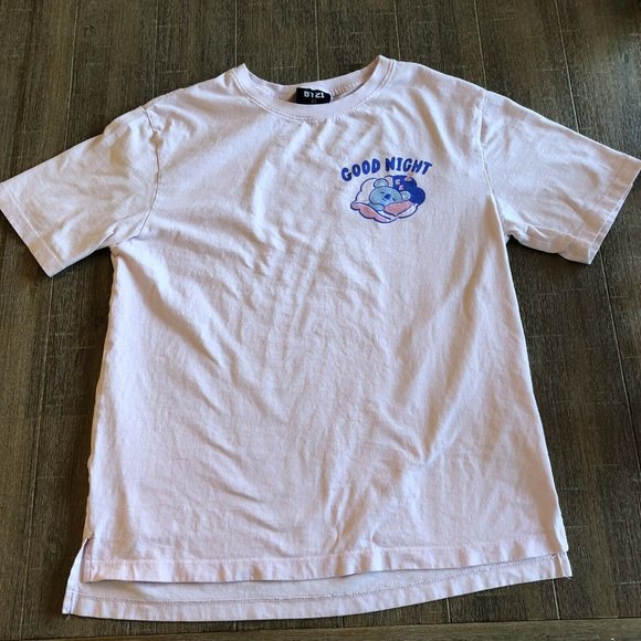 BT21 Pink T-Shirt Good Night Koala Bear Large - Picture 1 of 4